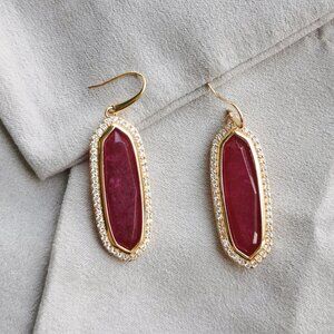 Alicia Bonnie Abigail Gold Red Agate Earrings NWT